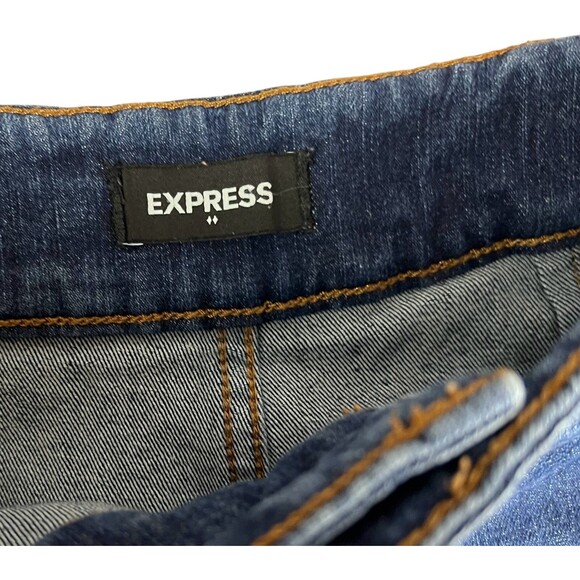 Express Wide Leg Super High Rise Jeans Women's Size 2r - No Belt - Retro 70s - Picture 6 of 13